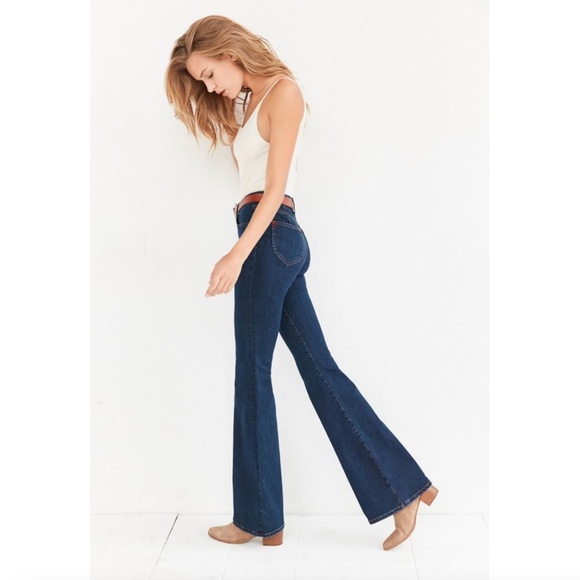 BDG Pants - BDG Womens Morrison High Rise Flare Jean in Worn Blue Size 25W